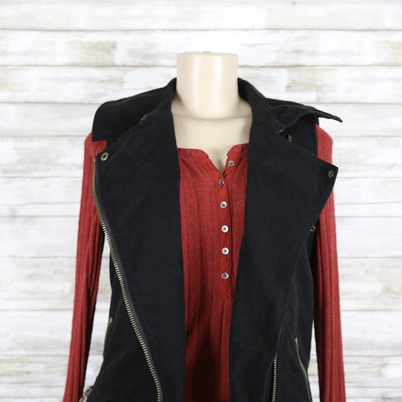 Rachel Zoe Black Rugged Vest sz 2 - Picture 2 of 8